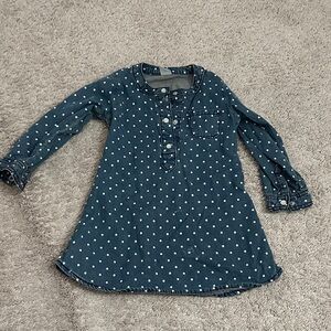 Carter's Navy Polka Dot Button Down Shirt